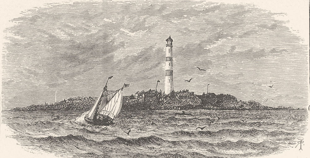 NORWAY. The entrance to Christiania (Olso) Fjord 1890 old antique print